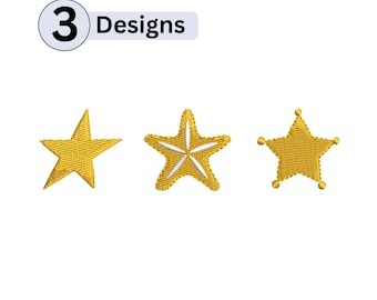 Mini Star Embroidery Designs, Small Sparkle Star Files