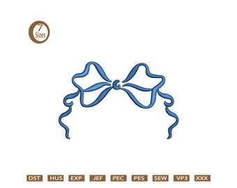 Schleife Monogramm Rahmen Stickdatei (Digitale Datei)