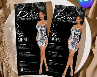 Birthday Menu Card, Birthday Picture Menu, Full Picture Menu and Drink Card, Full Picture Card for Events,Event Menu Template,Canva Editable