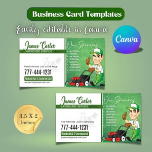 Modelo de cartão de visita para serviços de jardinagem, cartões de visita para serviços de jardinagem, cartão de visita para serviços de jardinagem, cartão de visita para serviços de corte de grama, Canva editável