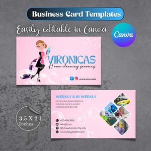 Visitenkarte für Reinigungsdienste, professionelle Reinigungskarten, Visitenkartenvorlage für professionelle gewerbliche Reinigung, Canva bearbeitbar