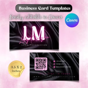 Visitenkarte Vorlage, Visitenkarte Canva Vorlage, Glam Visitenkarte, Glowy Design, Hair Stylist, Nail Tech, Lash Tech, Canva Bearbeitbar