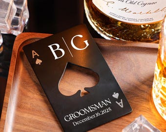 Ace Of Spades Bottle Opener, Engraved Beer Bottle Opener, Personalized Name Stainless Steel Bottle Openers, Groomsmen Gift, Father's Day Gif