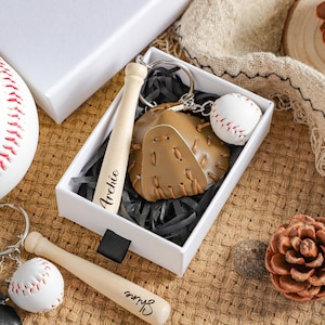 Personalized Baseball Keychains, Customized Mini Baseball Sets, Groomsmen Gifts, Backpack Accessories, Gift For Baseball Fans, Gifts For Him