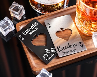 Personalized Name Stainless Steel Bottle Openers, Ace Of Spades Bottle Opener, Engraved Beer Bottle Opener, Groomsmen Gift, Father's Day Gif