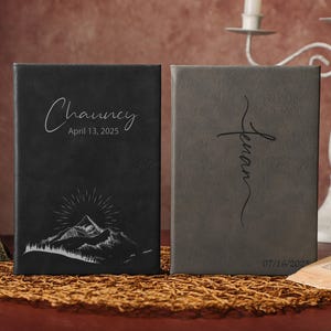 Leather Travel Notebook Cover, Engraved Leather Journals, Personalized Leather Journal, Customized A5 Journal With Name, Gift for Man/Women