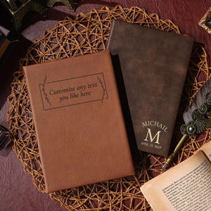 Personalized Leather Journal, Leather Travel Notebook Cover, Engraved Leather Journals, Customized A5 Journal With Name, Gift for Man/Women