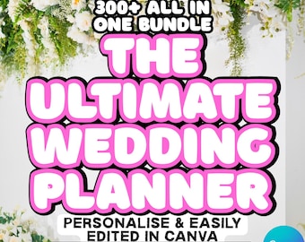 Wedding Planner Canva Bundle 350+ Pages | MRR/PLR Templates + a brides dream + hen party stag party | Seating, Itineraries, Invites & More!