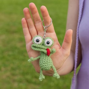 Crazy Silly Frog Keychain Crochet Pattern, Funny Frog Pattern, Easy To Advanced Tutorial, Amigurumi PDF For Download  13825AT2