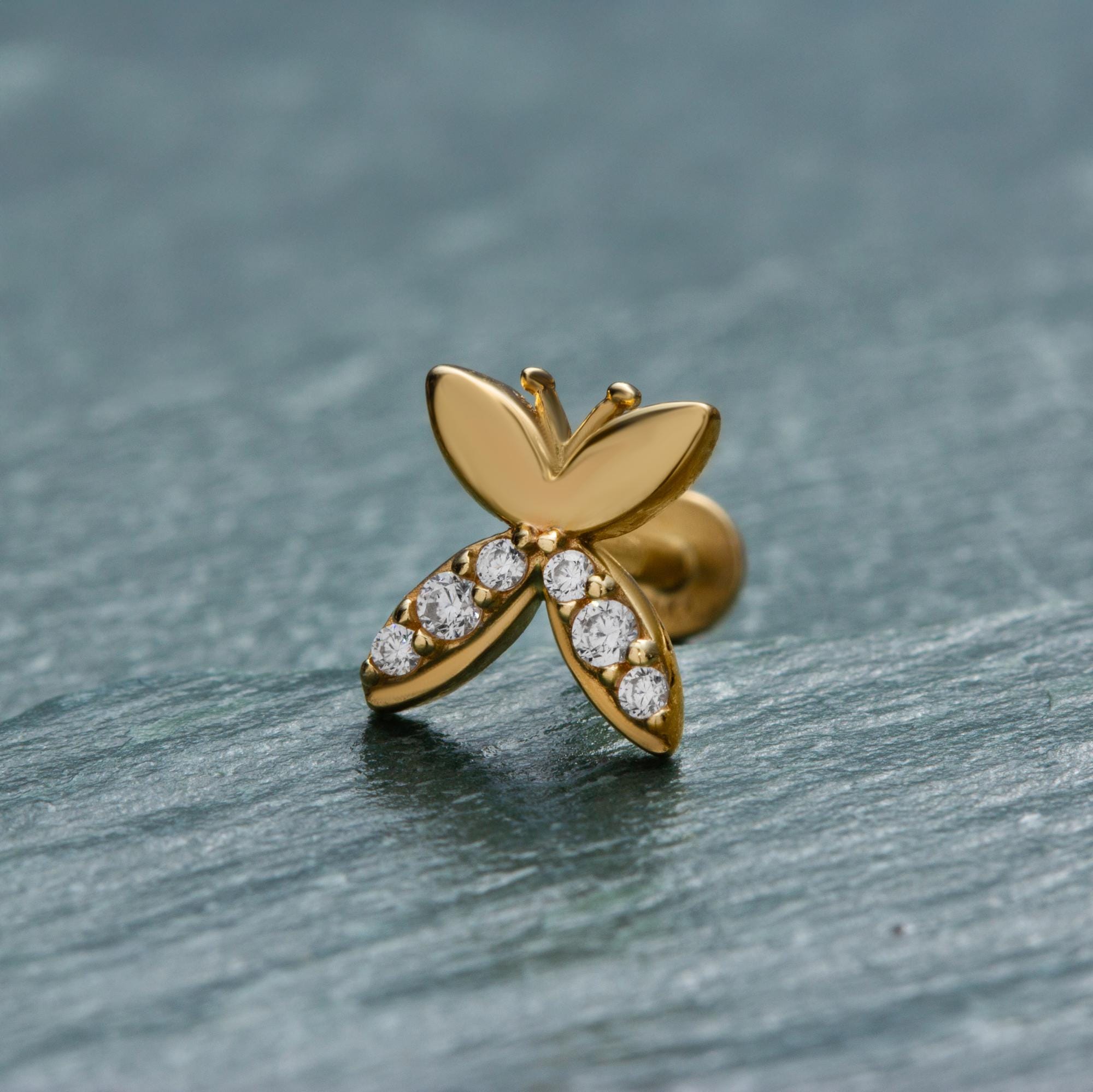 Orecchini farfalla in oro giallo 18 kt rigenerato a 140