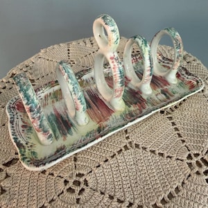 Vintage Ceramic Toast Rack Holder | Vintage Letter Holder | Farmhouse Kitchen Decor| Vintage Mail Organizer | Butter pat holder
