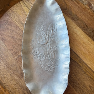 Vintage Everlast Hand Forged Metal Tray | Vintage Forged Metal | Vintage Trinket Tray | Vintage Floral Metal Tray