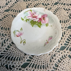 Vintage Johnson Brothers Butter Pat | Vintage Butter Pat | Pink Floral Butter Pat