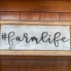 Rustic Farmhouse Wood Sign | Distressed Whitewash Shelf Sitter Decor | Vintage Style Decor