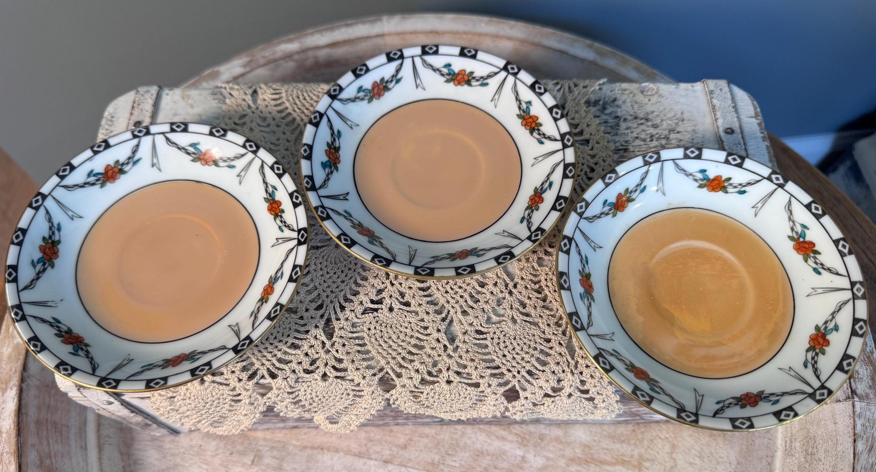 Vintage Noritake Demitasse Lusterware Tea Set Japan Peach Lustre