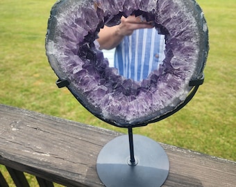Amethyst Mirror on Stand