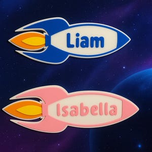 3D Printed Rocket Ship Name Sign: Custom Kids Room Decor