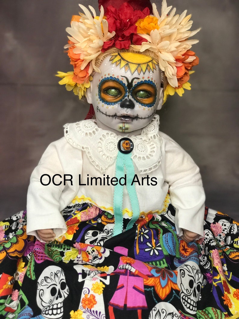 On Sale Repaint Baby Catrina Sugar Skull Dia de los Muertos Etsy