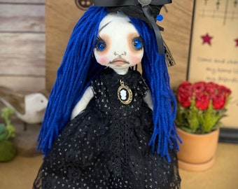 Bambola vittoriana gotica vittoriana Raggedy ELIZABETH OOak/Arredamento per la casa/Goth/Occhi di vetro/creepycute/Bracciato/Bambola fatta a mano/regalo/Bambola di pezza/Bambola di stoffa