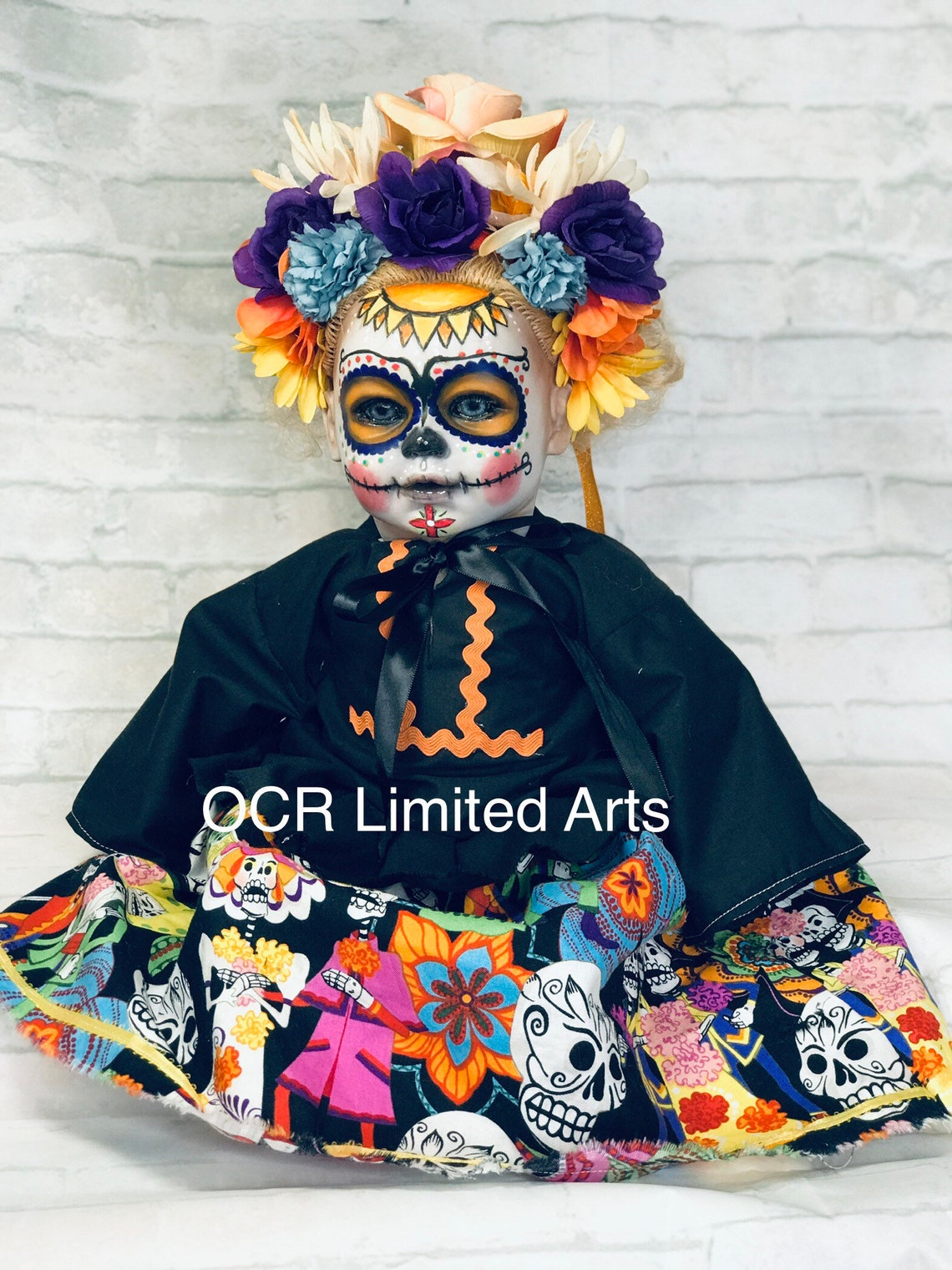 Alternative Reborn Baby Catrina Sugar Skull Dia de los Muertos Etsy
