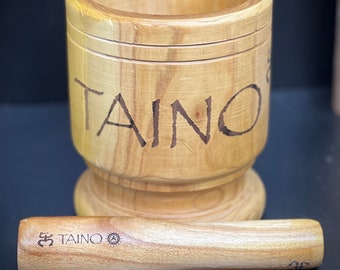 LARGE Solid Wood Laser Engraved TAINO Symbols Pestle & Mortar/Caribean Kitchen/Kitchen decor/Puerto Rico Kitchen/Hispanic Cooking/Pilon/