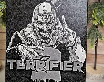 Horror Movie Inspired TERRIFIER/ART The Clown/ Original Canvas Art Laser Engraved /Terrifier Horror Decor/Wall decor/Creepy decor/Gift Idea