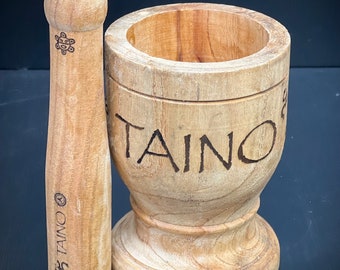 Solid Wood Laser Engraved TAINO Symbols Pestle & Mortar/Caribean Kitchen/wall decor/Kitchen decor/Puerto Rico Kitchen/Hispanic Cooking/Pilon