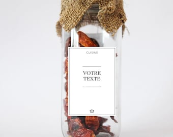 Étiquettes autocollantes personnalisables – 100% sur mesure – Bocaux & organisation cuisine