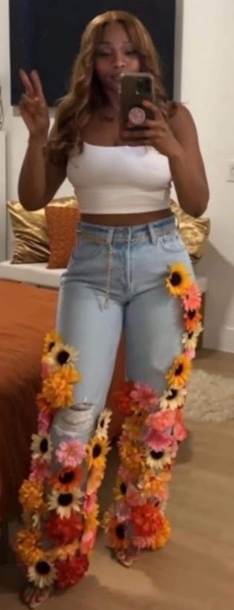 Flower Print Jeans main image 0
