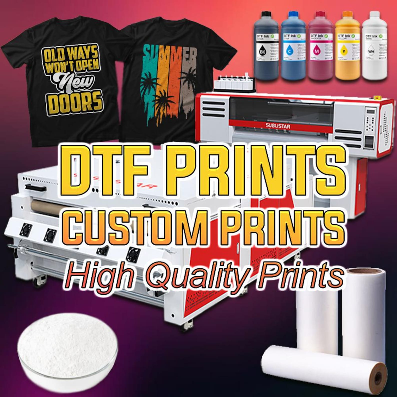 Full Color Custom DTF Print | DTF Transfer | Ready to Press Transfers ...