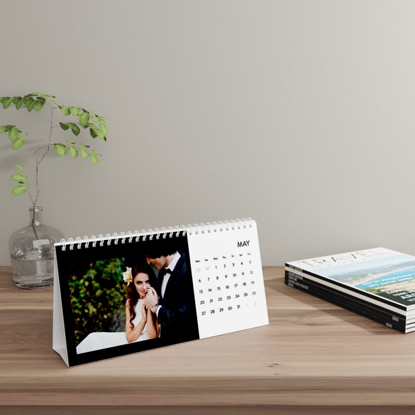 Custom Photo Desk Calendar, 2024 Calendar, Wedding Gift, Anniversary Gift, Couple Photo Calendar, Custom Family Photo Gift