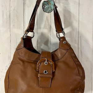 バッグ OLD COACH Soho brown Leather Handbag Vintage 90's Coach Dark Brown Leather Soho Zip Tote Shoulder