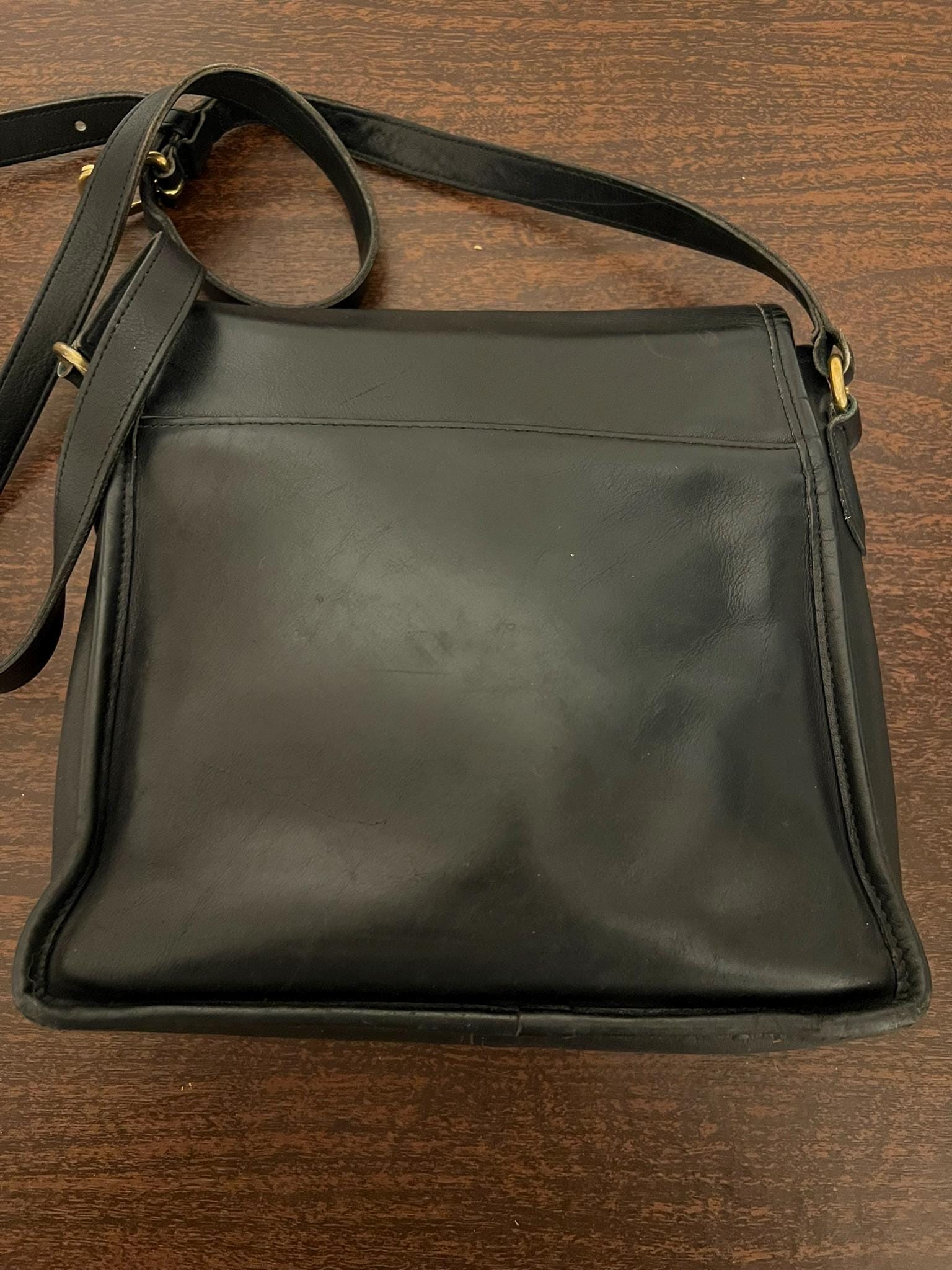 【1960s USA Vintage】 Escort バッグ 鞄　ビンテージ Vintage 1980's Coach Shelton Black Leather Bag/purse - Etsy