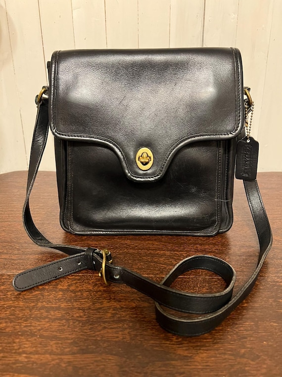 バッグ Authentic Vintage Leather Coach Handbag Authentic Vintage Regina Coach Black Leather Bag - Etsy