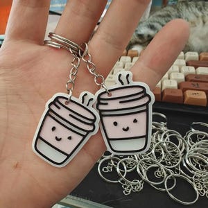 Cute Coffee Cup Keychain! - Coffee Cup - Keychain - STL file - Digital file