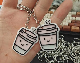 Cute Coffee Cup Keychain! - Coffee Cup - Keychain - STL file - Digital file