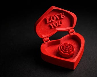 Printed Heart Box with Rose - I love you - Cute mini heart - Gift for her - Valentines Gift! - STL file - Digital file