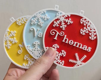 Customizable Christmas Name Ornament - Multiple variations - Christmas Decoration - STL file - Digital file