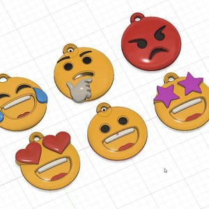 Emoji Keychain pack - Emojis - Keychain - STL file - Digital file
