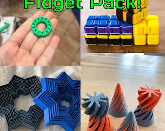 Fidget toys Pack - 4 Fidgets!  STL file - Digital file