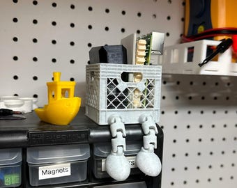 Mini milk crate with legs - mini milk crate  - STL file - Digital file