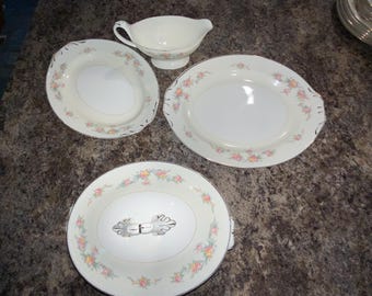 Vintage Variety of Homer Laughlin, Eggshell Georgian, Plates-Dinner, Lunch, Bread, Dessert, Serving Dishes- 2 Platters, Covered Vegetable,et