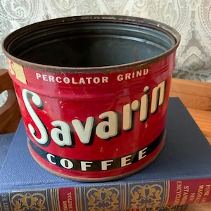 Vintage Savarin 1 Pound Red Coffee Tins