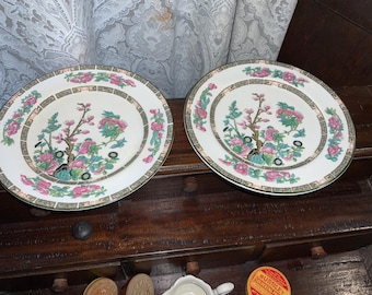Vintage Set of 2, John Maddock & Sons 8 inch Lunch Plates, made in England, Royal Vitreous