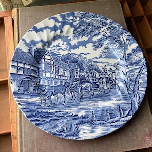 Vintage Myott Royal Mail Blue Dinner Plate