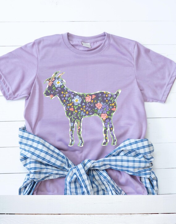 Floral Goat PNG: Farmhouse Style Digital Download