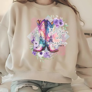 Floral Cowgirl Boots Watercolor Design (PNG File)