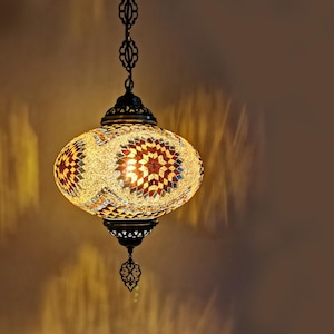 Unique Turkish Mosaic Pendant Lamp, Colorful Hanging Turkish Light, Moroccan Chandelier Lamp, Ceiling Lamp, Authentic Decor, Bedroom Light