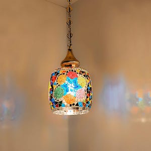 Unique Turkish Mosaic Hanging Pendant Lamp, Ceiling Lamp, Stained Glass Lamp, Mosaic Lamp, Moroccan Chandeliers, Turkish Lighting