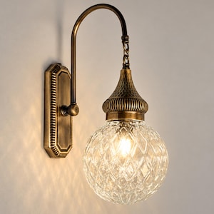 Vintage brass wall light - Etsy 日本